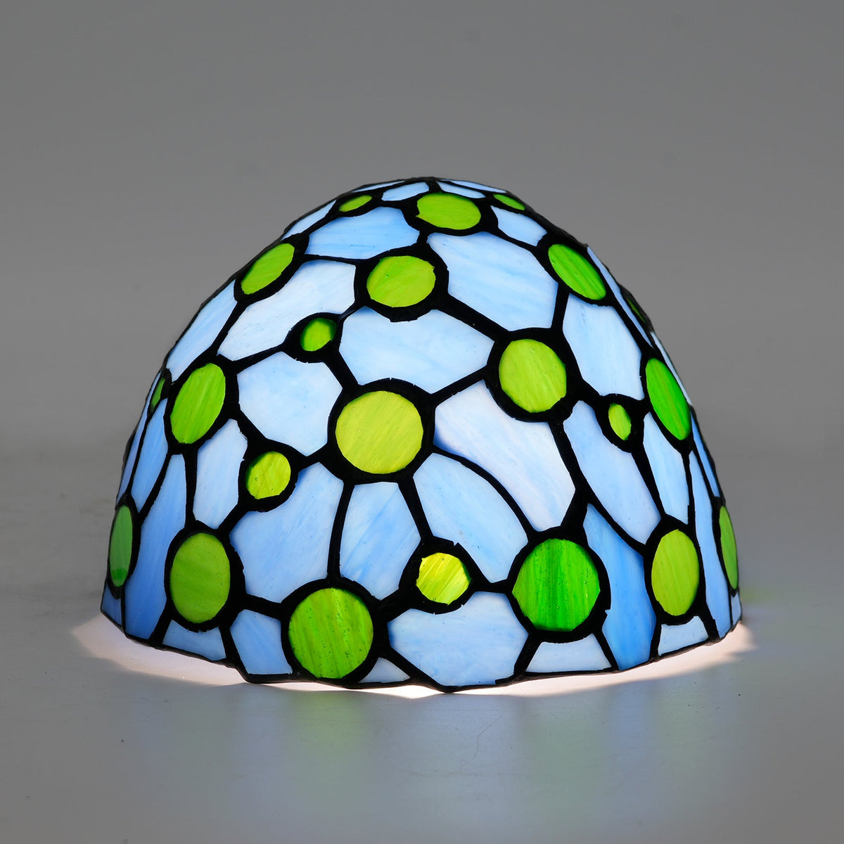 Blue and Green Tiffany Style Stained Glass Lampshade