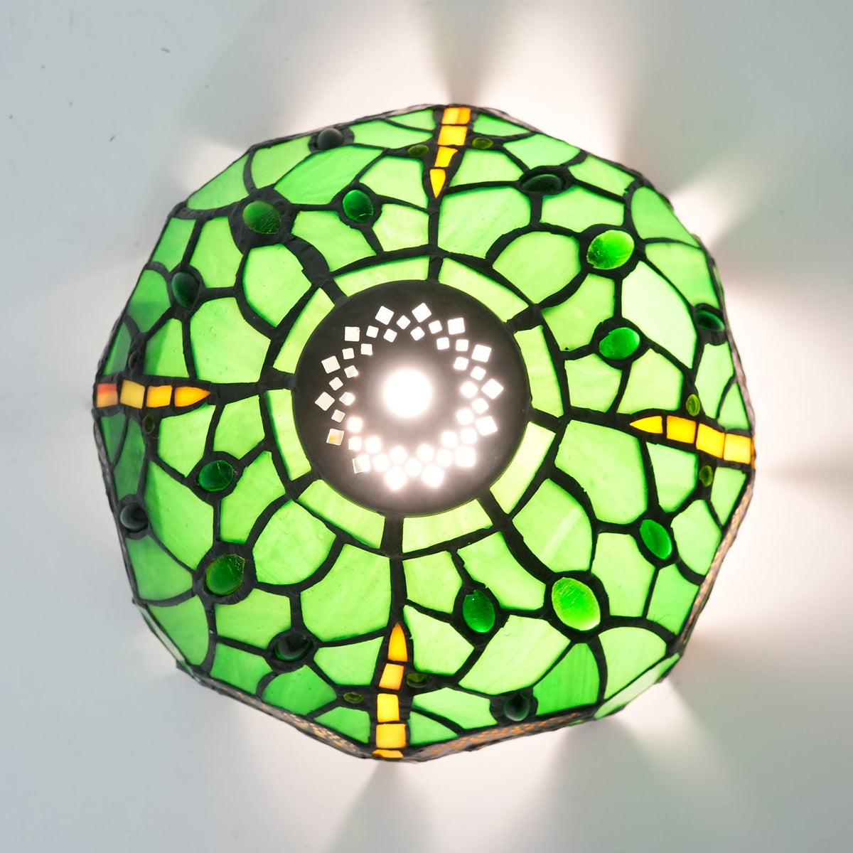 Emerald Green Dragonfly Tiffany Stained Glass Lampshade
