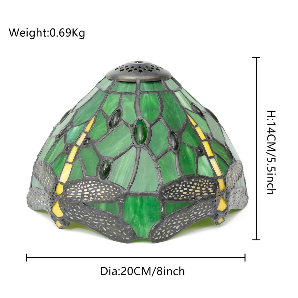 Emerald Green Dragonfly Tiffany Stained Glass Lampshade