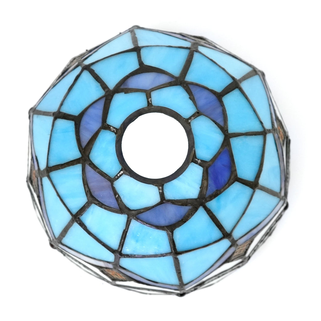 Tiffany Lampshade in Amber Blue Mosaic Glass