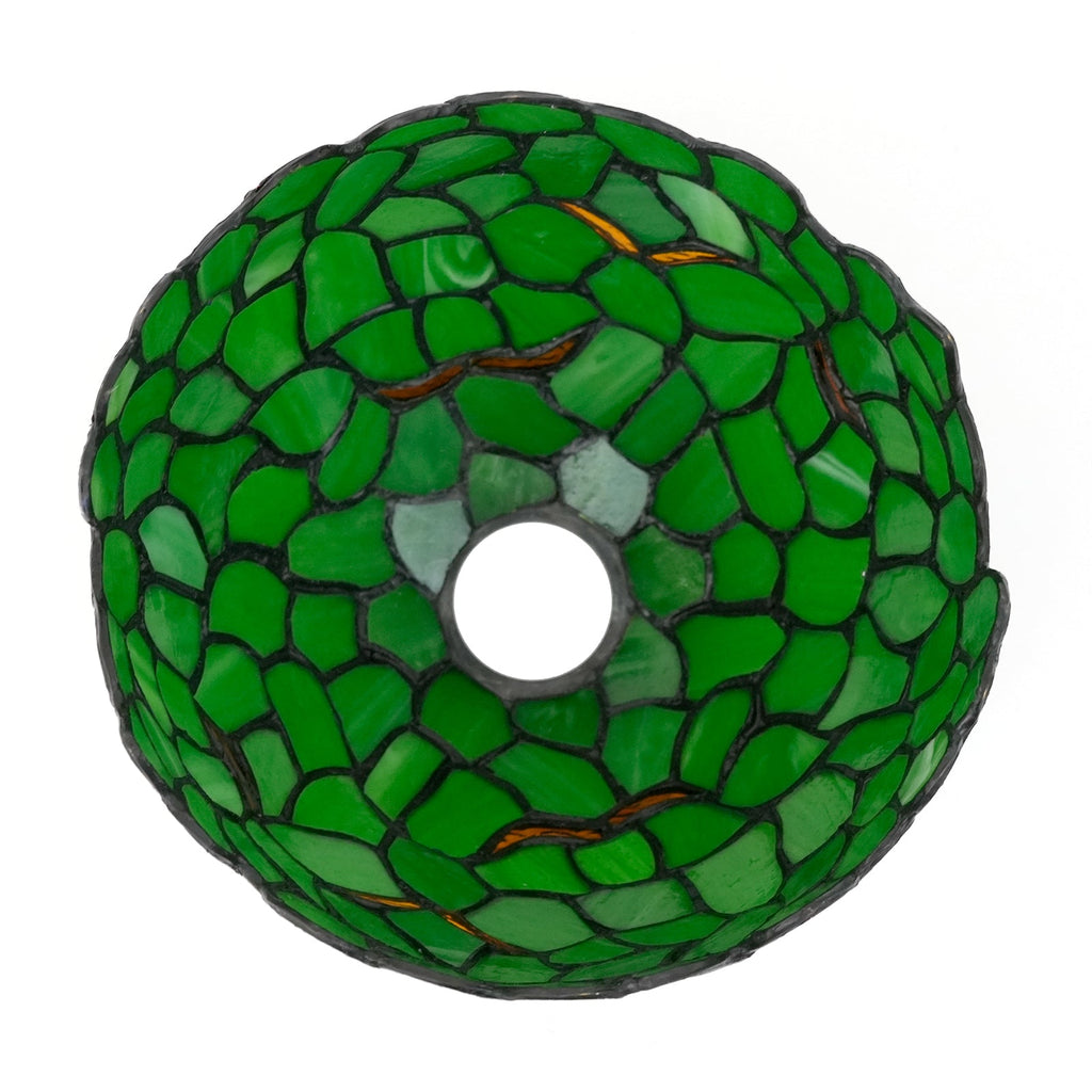 Green Tiffany Lampshade with Leaf Pattern