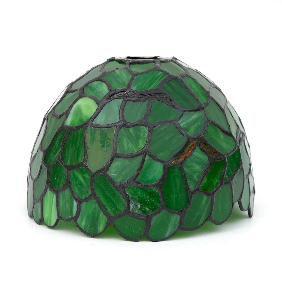 Green Tiffany Lampshade with Leaf Pattern