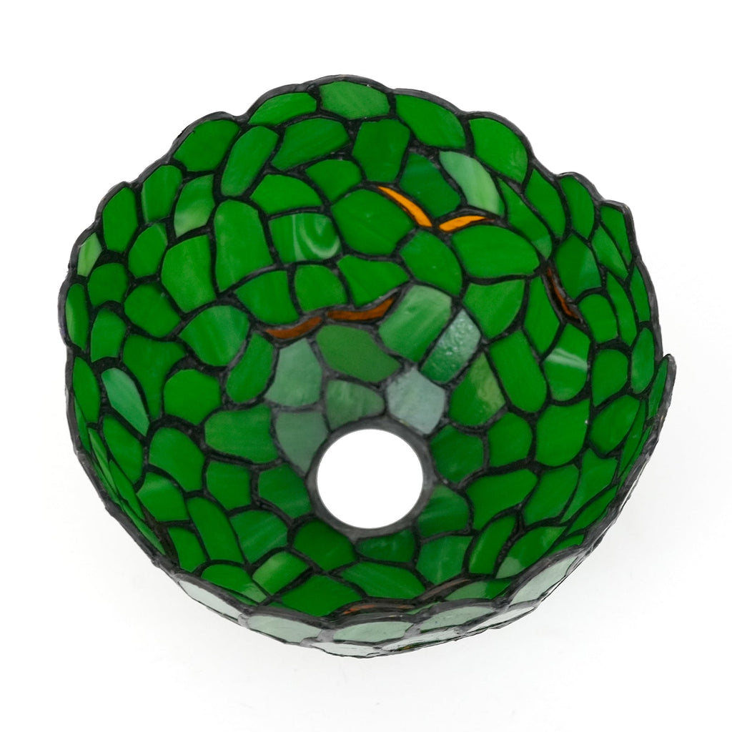 Green Tiffany Lampshade with Leaf Pattern