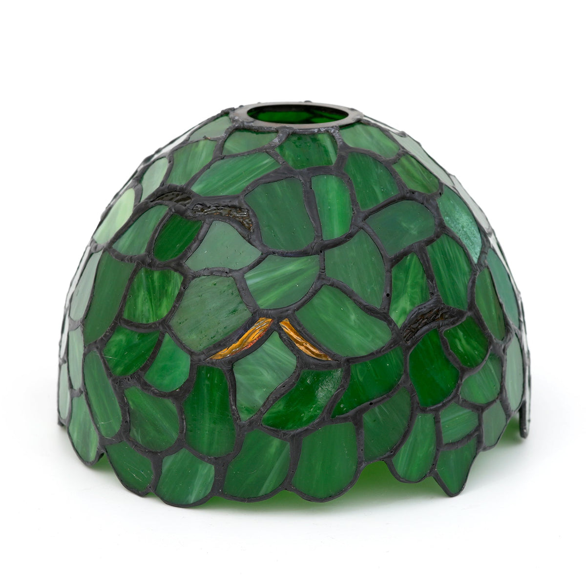 Green Tiffany Lampshade with Leaf Pattern