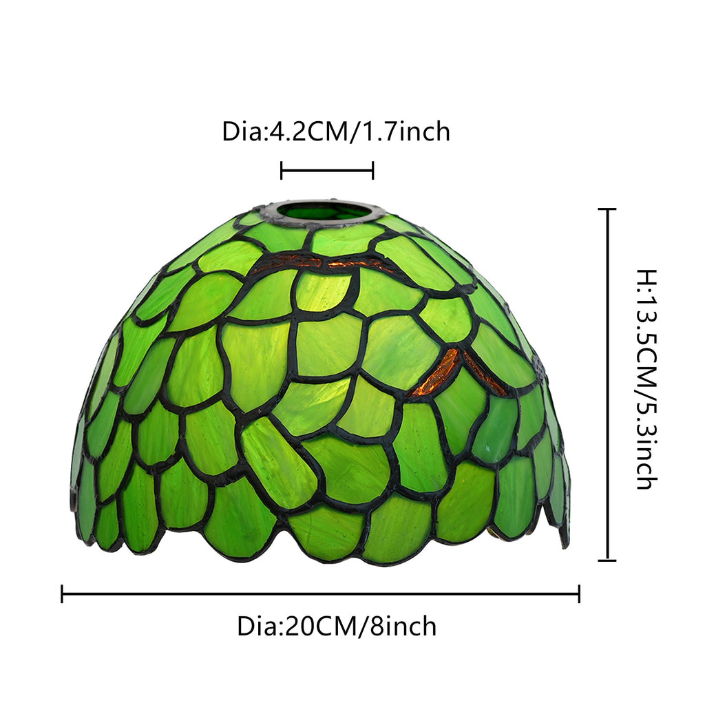 Green Tiffany Lampshade with Leaf Pattern