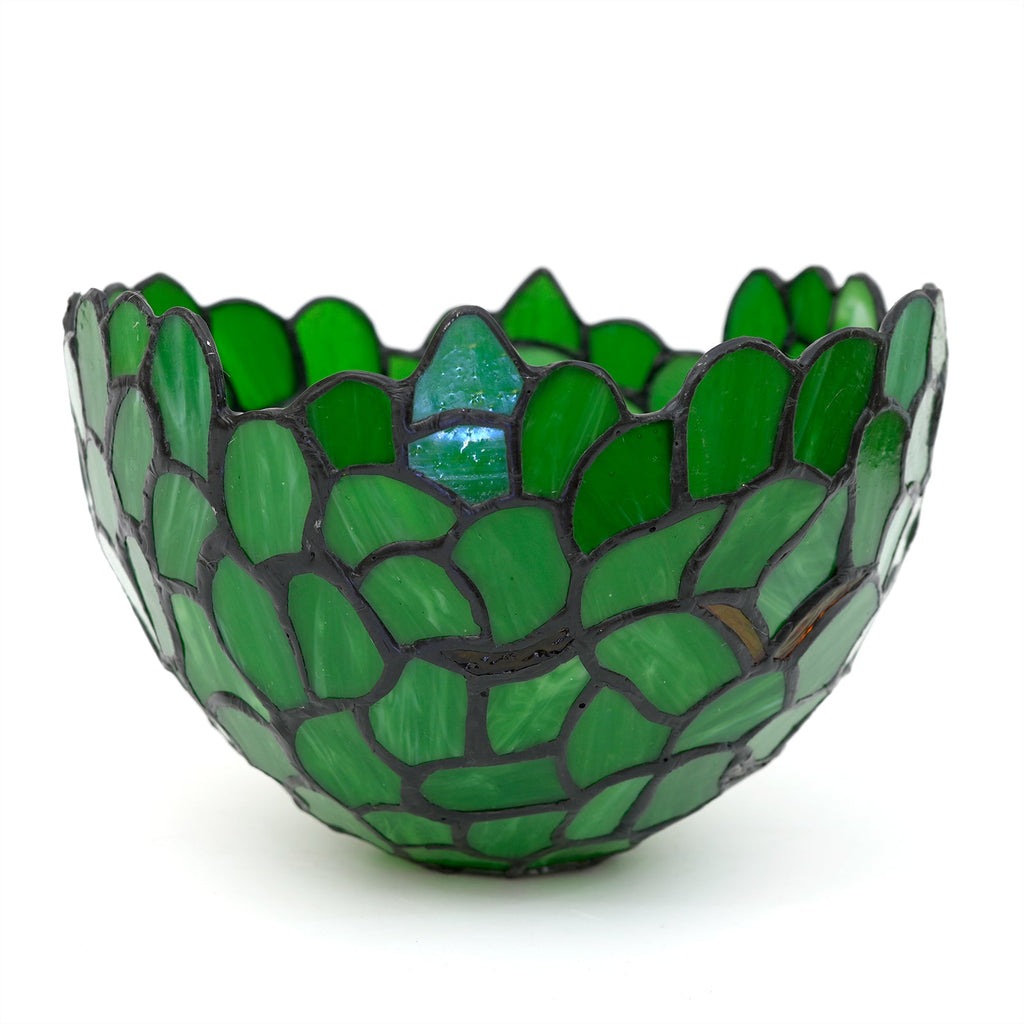 Green Tiffany Lampshade with Leaf Pattern
