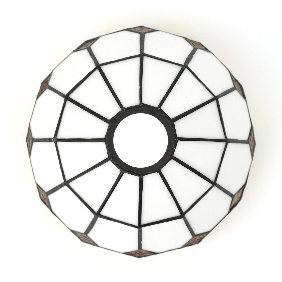 Tiffany Mosaic Lampshade in Amber and Cream Glass