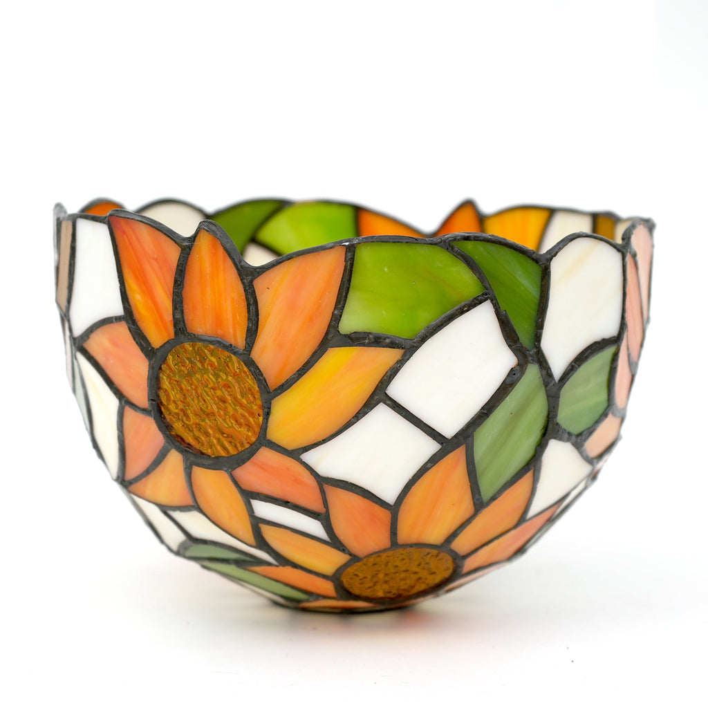 Orange Sunflower Stained Glass Tiffany Pendant Light