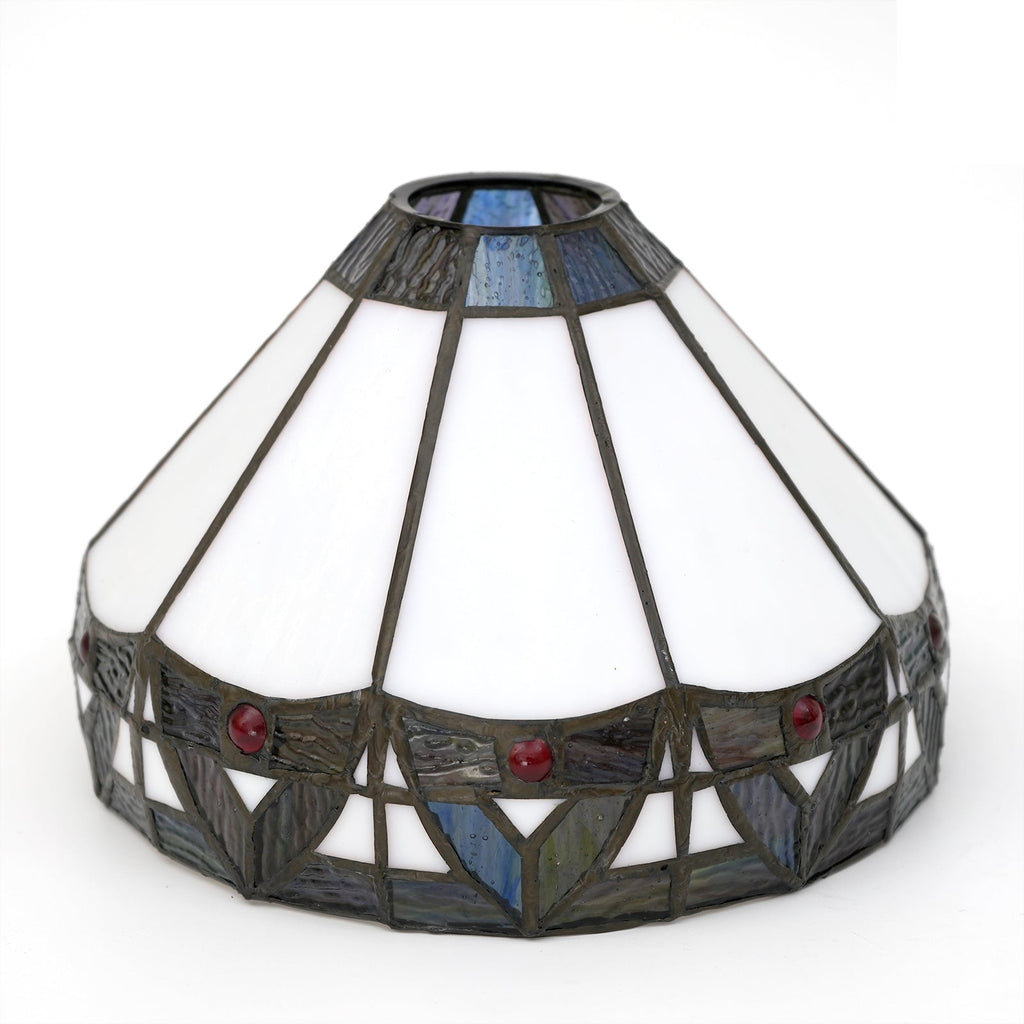 Blue Geometric Tiffany Glass Lampshade