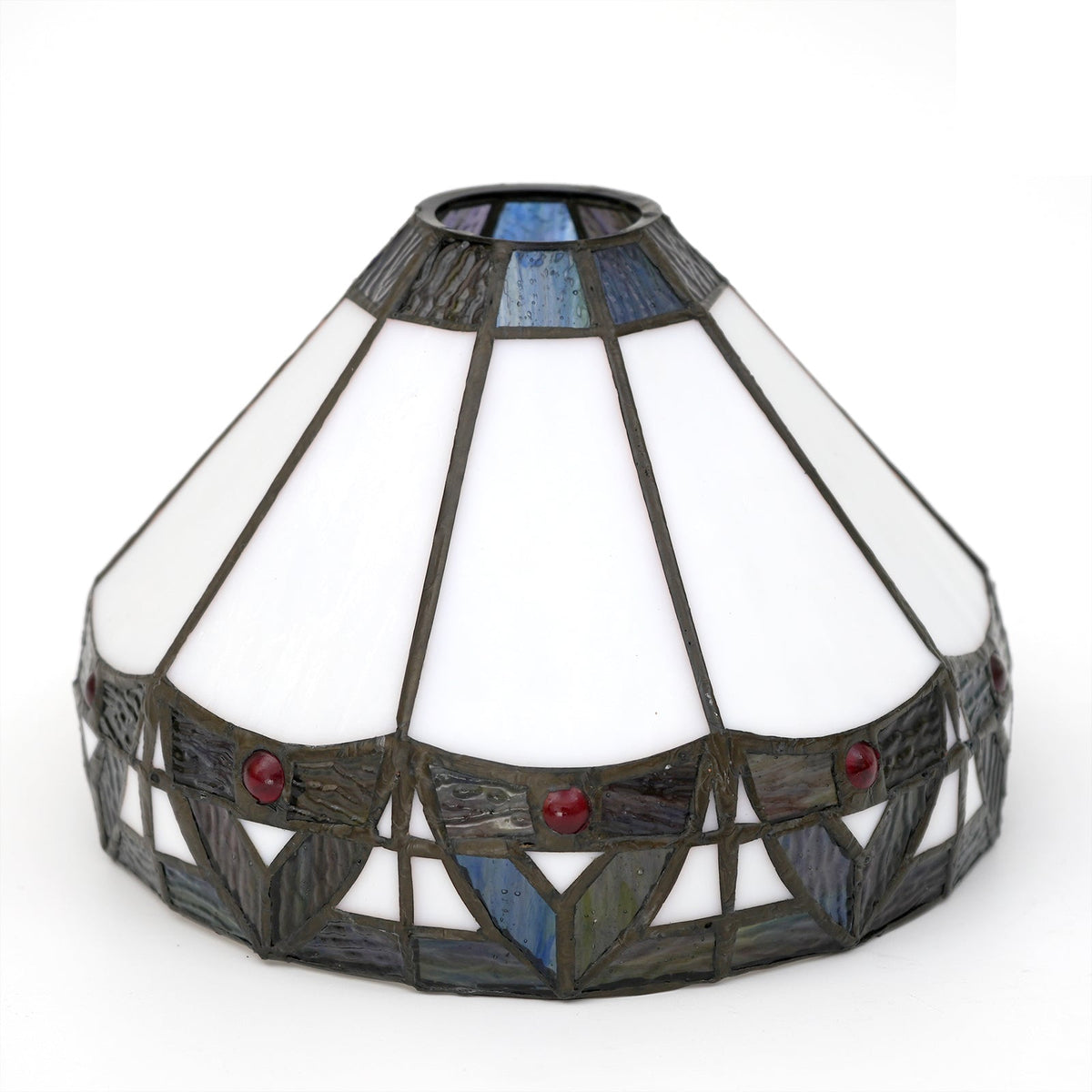 Blue Geometric Tiffany Glass Lampshade