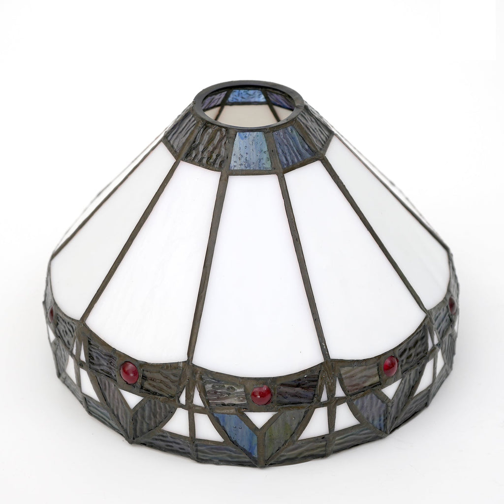 Blue Geometric Tiffany Glass Lampshade