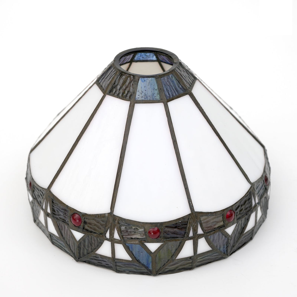 Blue Geometric Tiffany Glass Lampshade