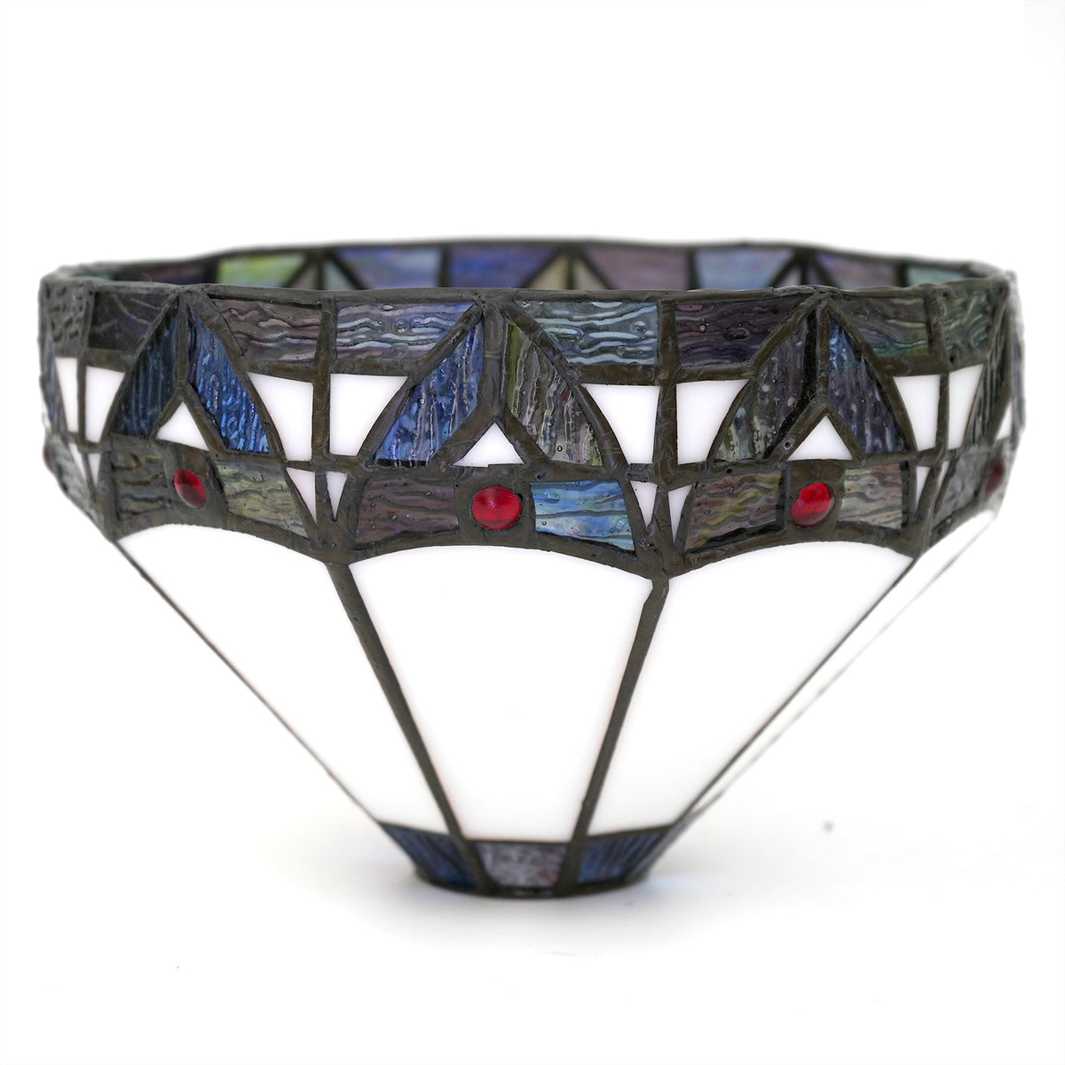 Blue Geometric Tiffany Glass Lampshade