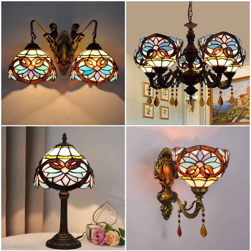 Multicolor Tiffany-Style Stained Glass Lampshade