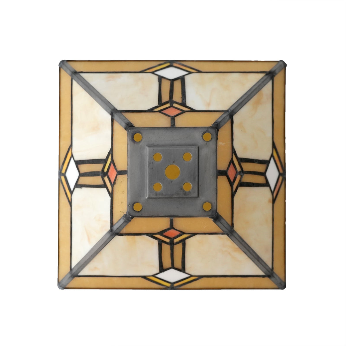 Geometric Amber Tiffany Style Stained Glass Lampshade