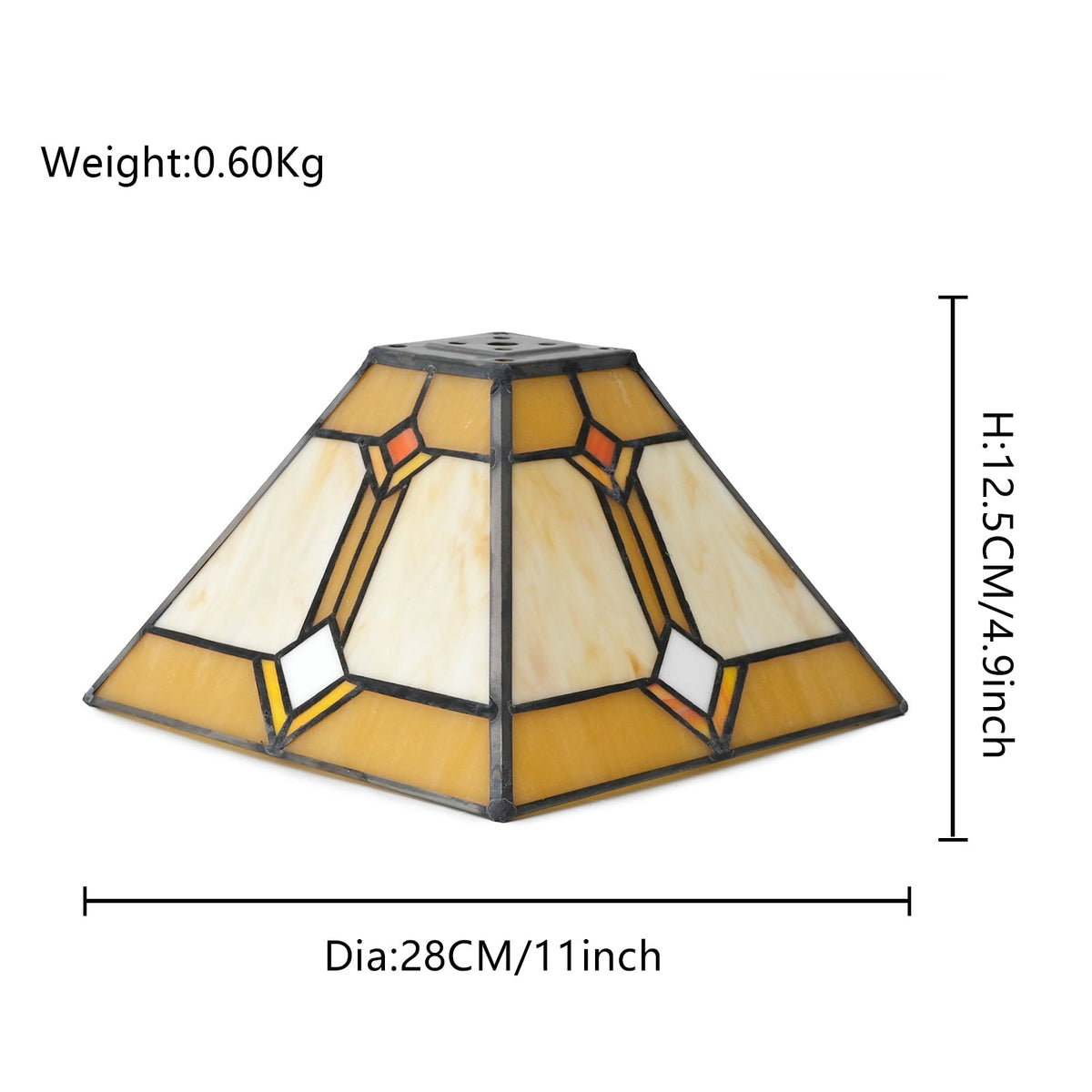 Geometric Amber Tiffany Style Stained Glass Lampshade