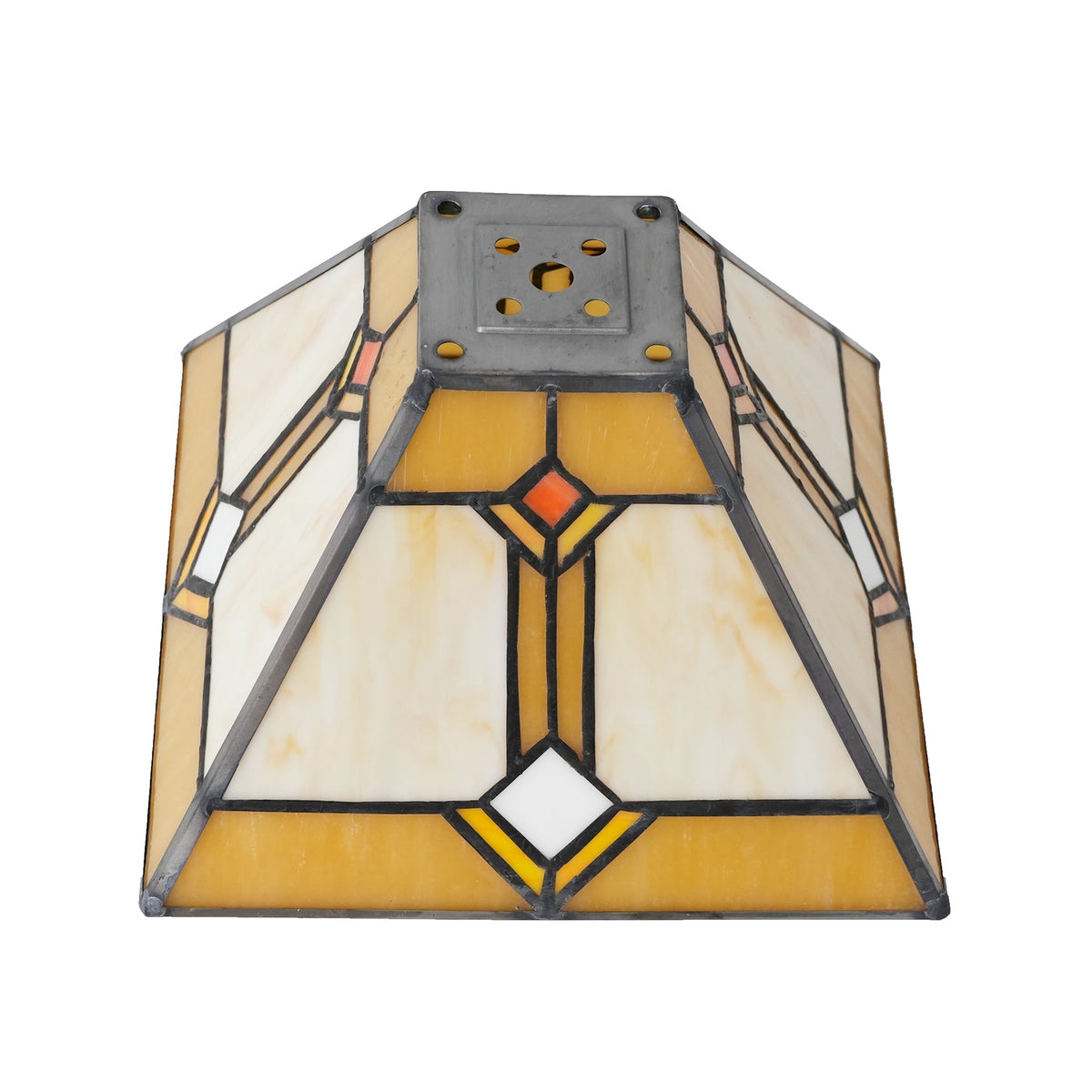 Geometric Amber Tiffany Style Stained Glass Lampshade