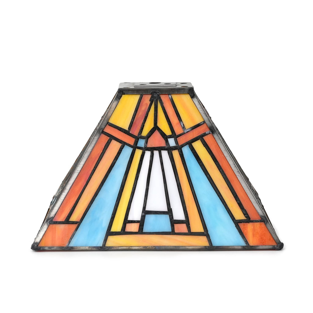 Geometric Art Deco Tinted Glass Lampshade