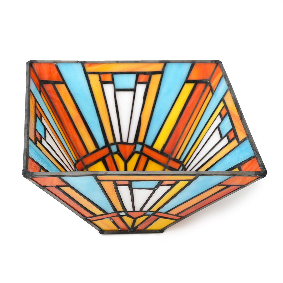 Geometric Art Deco Tinted Glass Lampshade