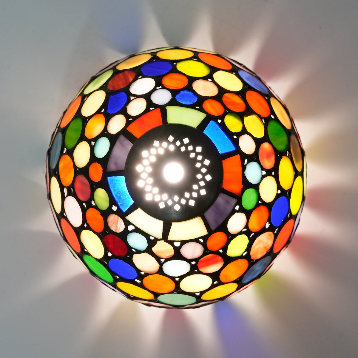 Vintage Circle Mosaic Tinted Glass Lampshade