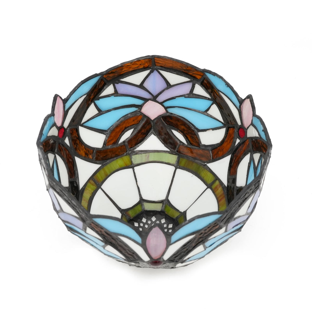 Multicolored Tinted Glass Lampshade in Tiffany Style