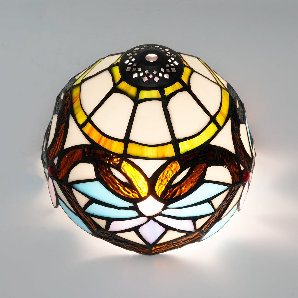 Multicolored Tinted Glass Lampshade in Tiffany Style