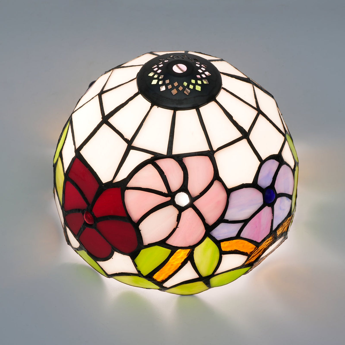 Tiffany Style Floral Stained Glass Lampshade