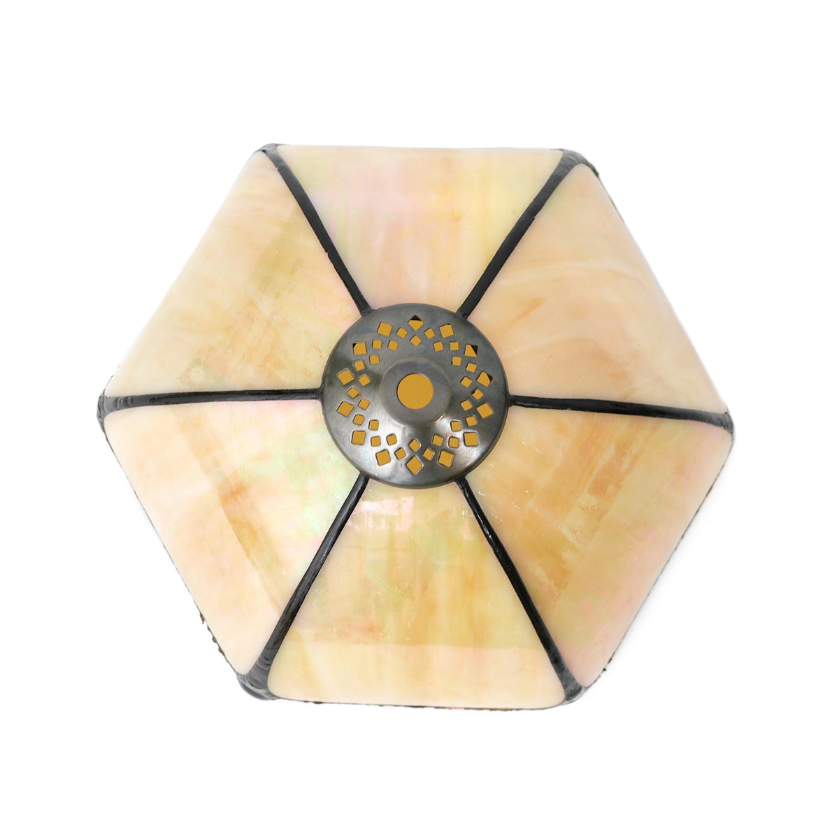Amber Scalloped Tiffany Style Stained Glass Lampshade