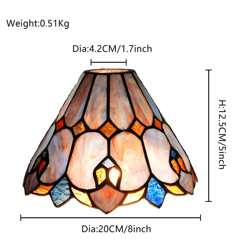 Geometric Tinted Glass Tiffany Lampshade