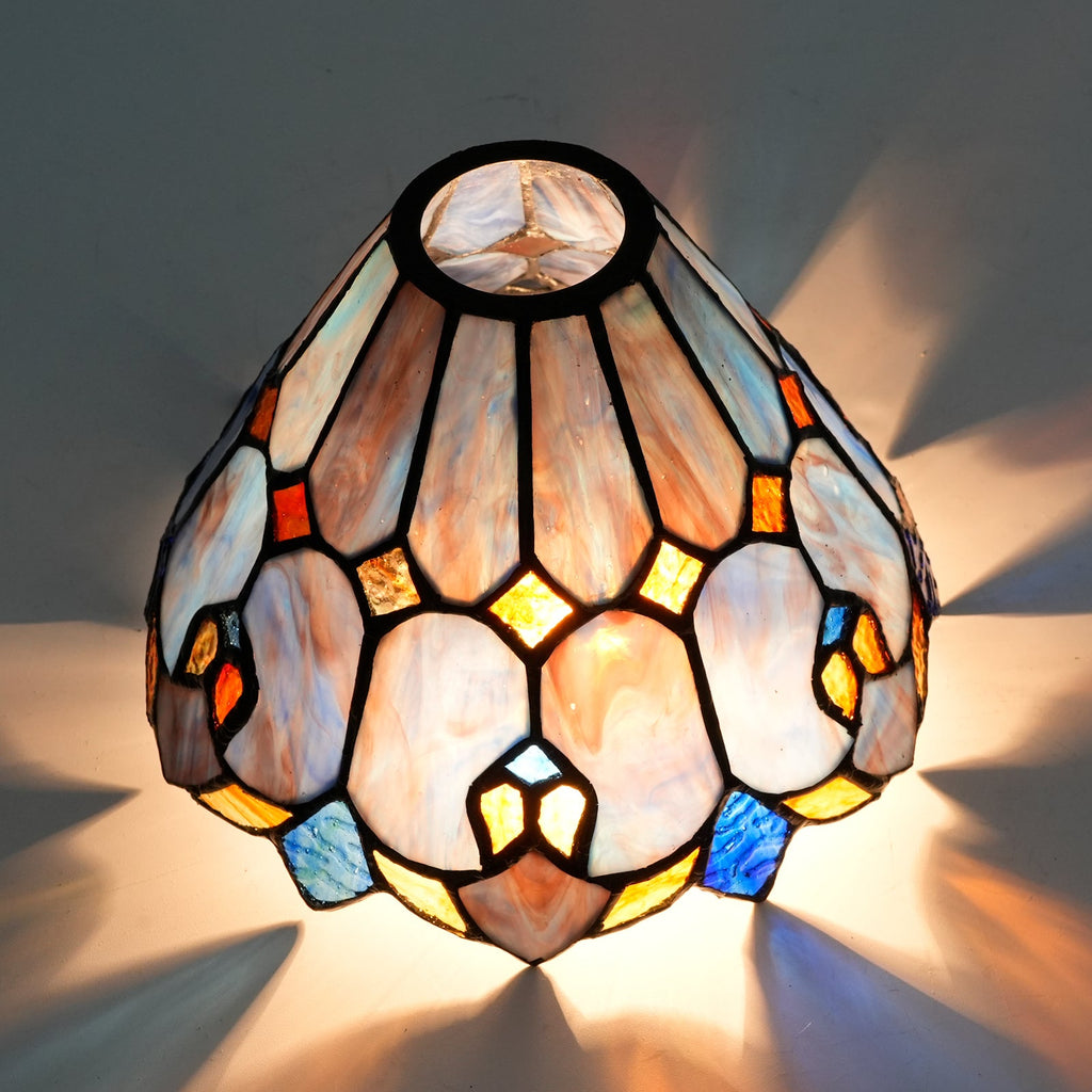 Geometric Tinted Glass Tiffany Lampshade