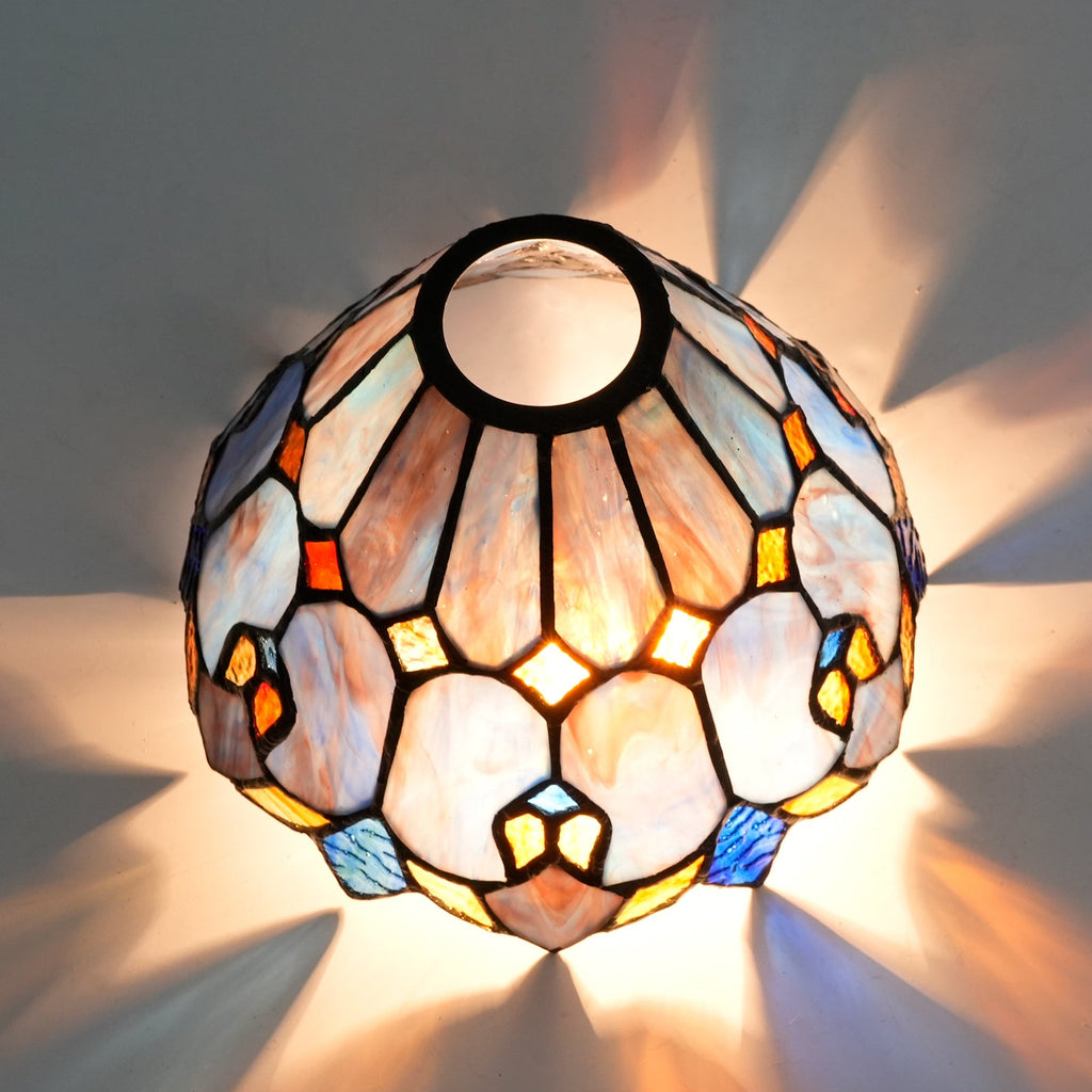 Geometric Tinted Glass Tiffany Lampshade