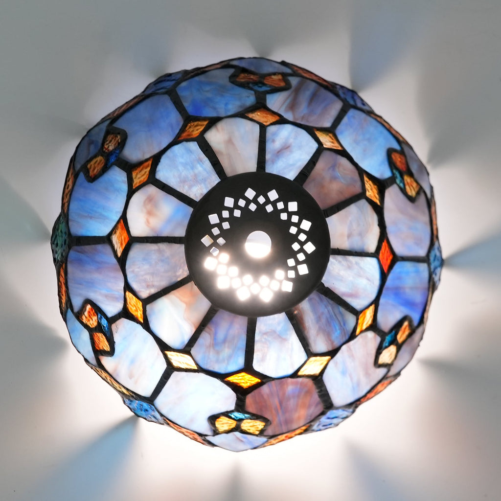Geometric Tinted Glass Tiffany Lampshade