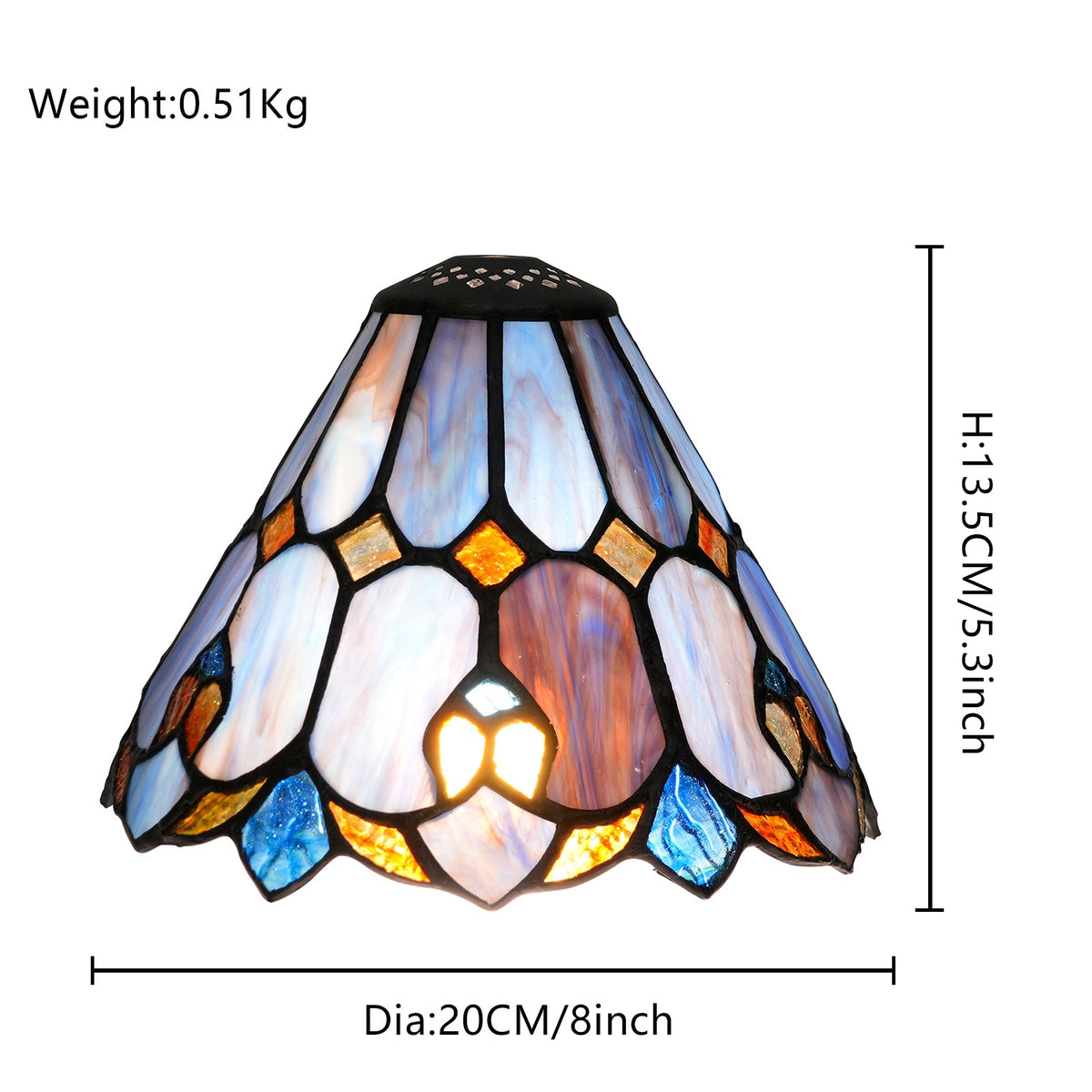 Geometric Tinted Glass Tiffany Lampshade