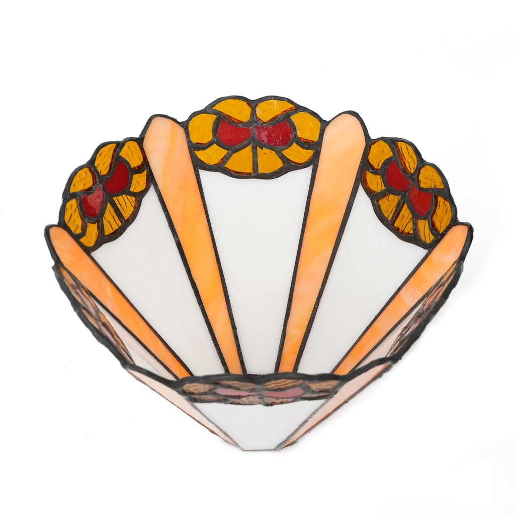Vintage Floral Pattern Tinted Glass Lampshade