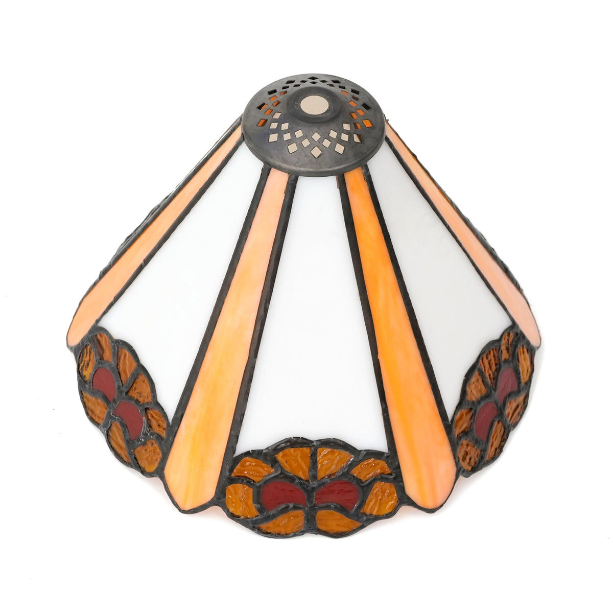 Vintage Floral Pattern Tinted Glass Lampshade