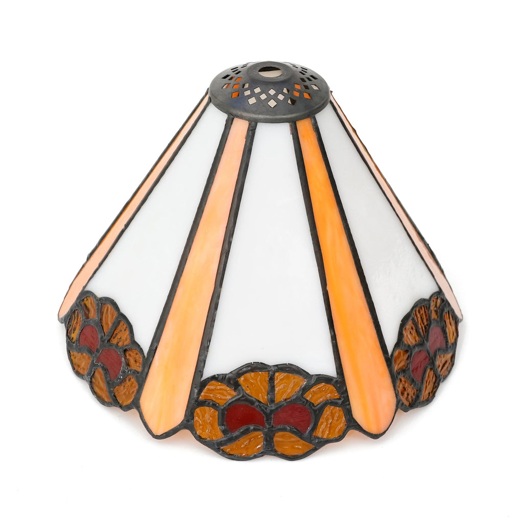 Vintage Floral Pattern Tinted Glass Lampshade
