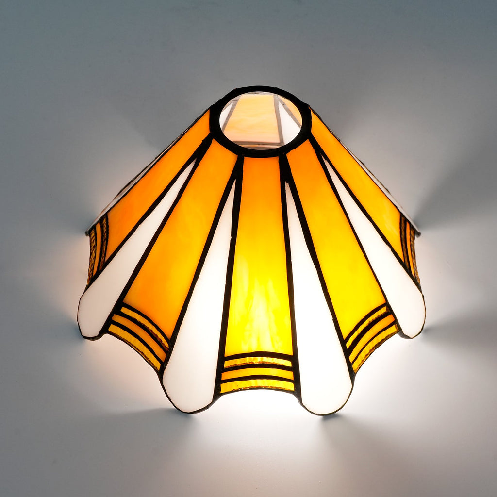 Tiffany Lampshade in Orange and White Marbled Glass