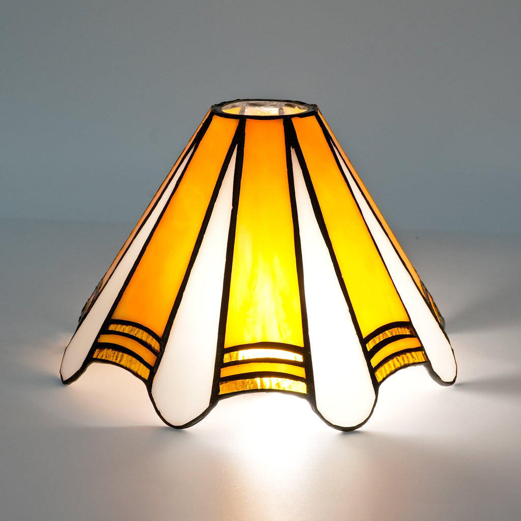 Tiffany Lampshade in Orange and White Marbled Glass