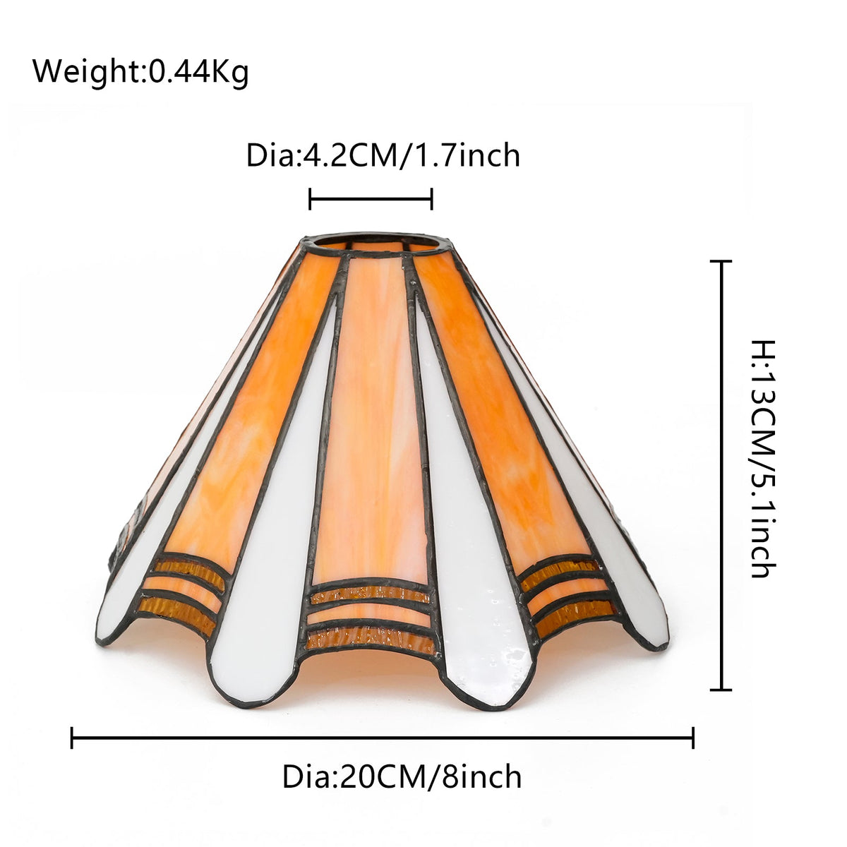 Tiffany Lampshade in Orange and White Marbled Glass