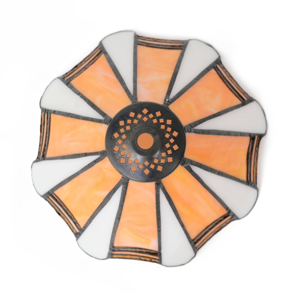 Tiffany Lampshade in Orange and White Marbled Glass