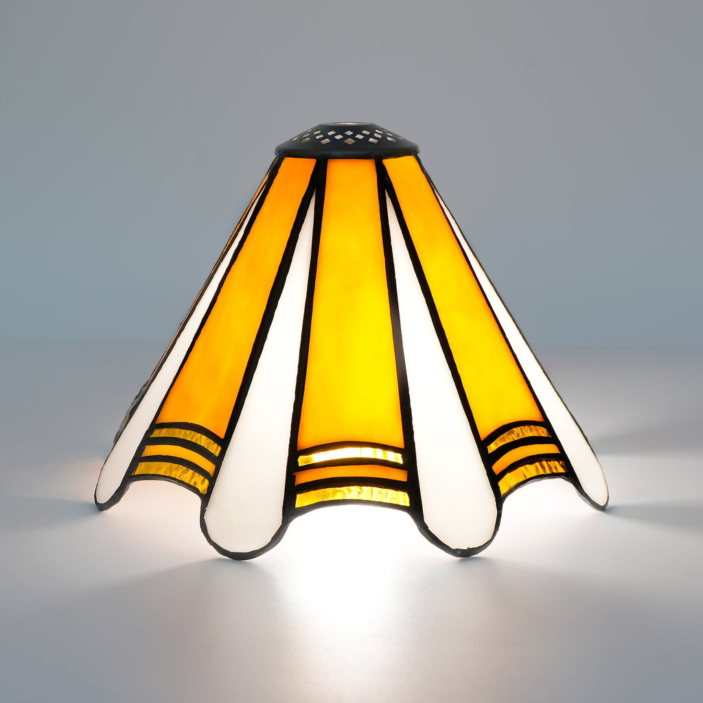 Tiffany Lampshade in Orange and White Marbled Glass