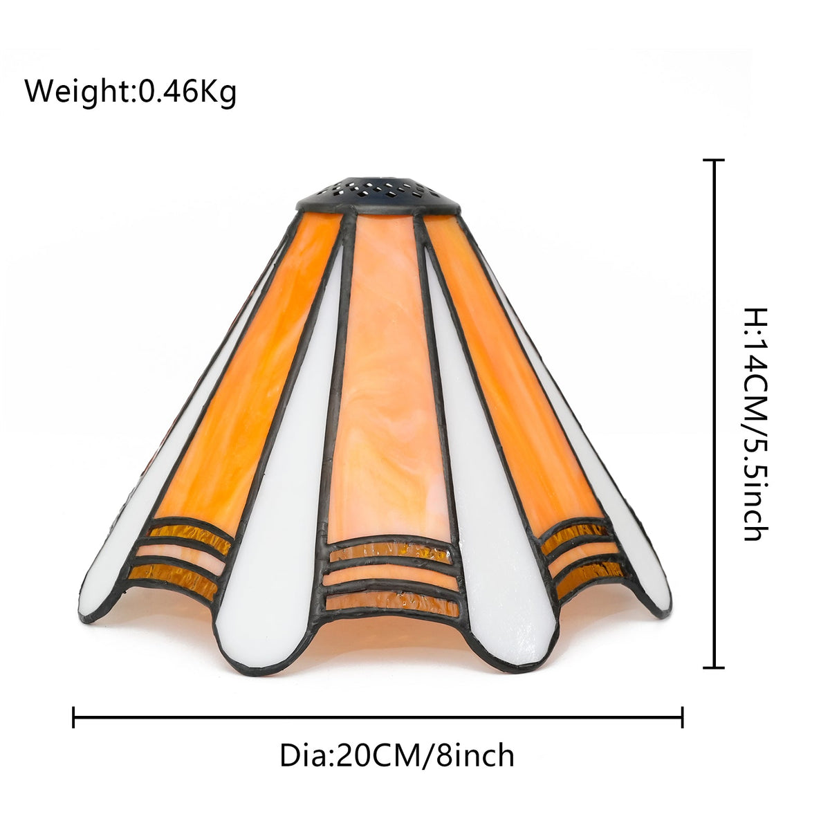 Tiffany Lampshade in Orange and White Marbled Glass