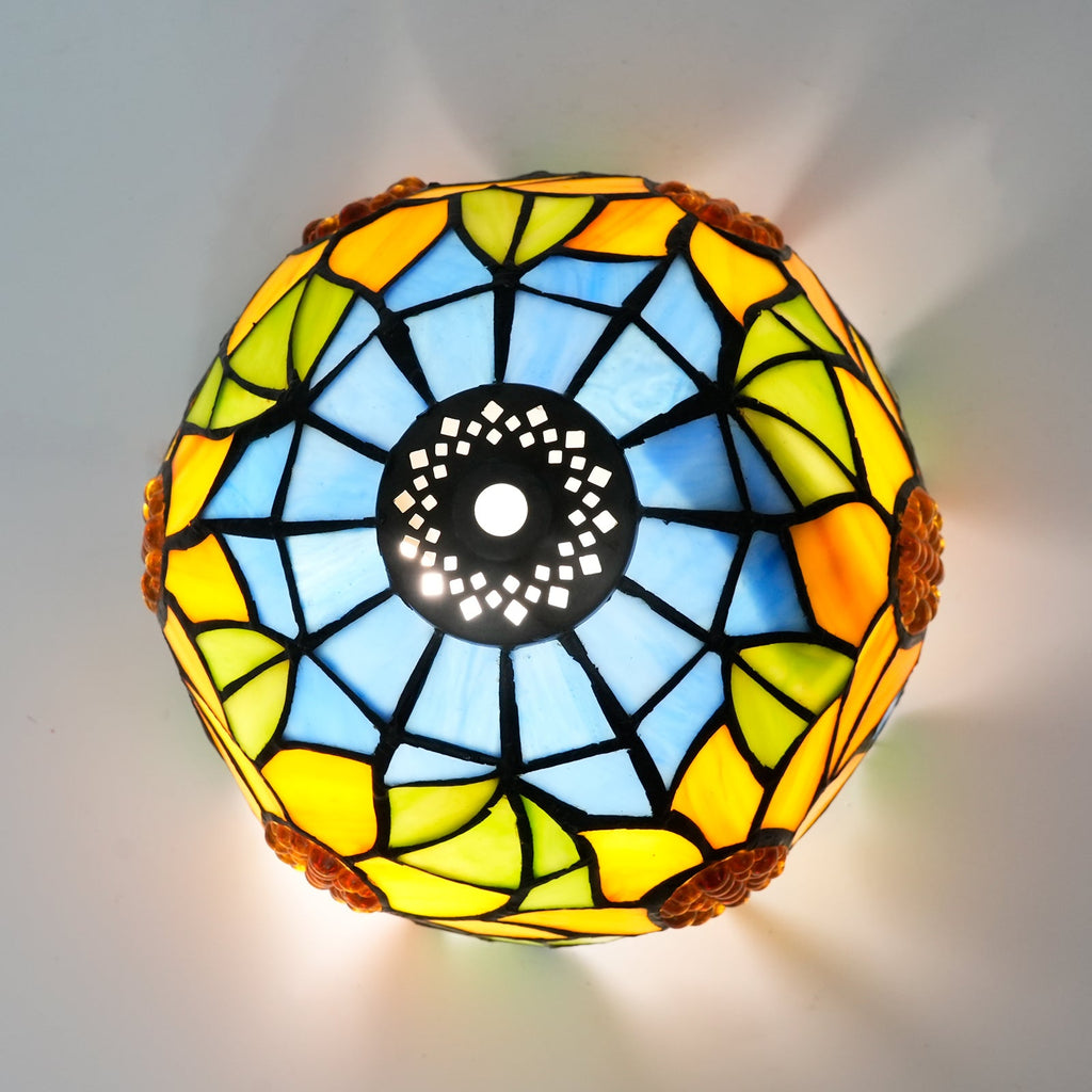 Sunflower Tiffany Style Tinted Glass Lampshade
