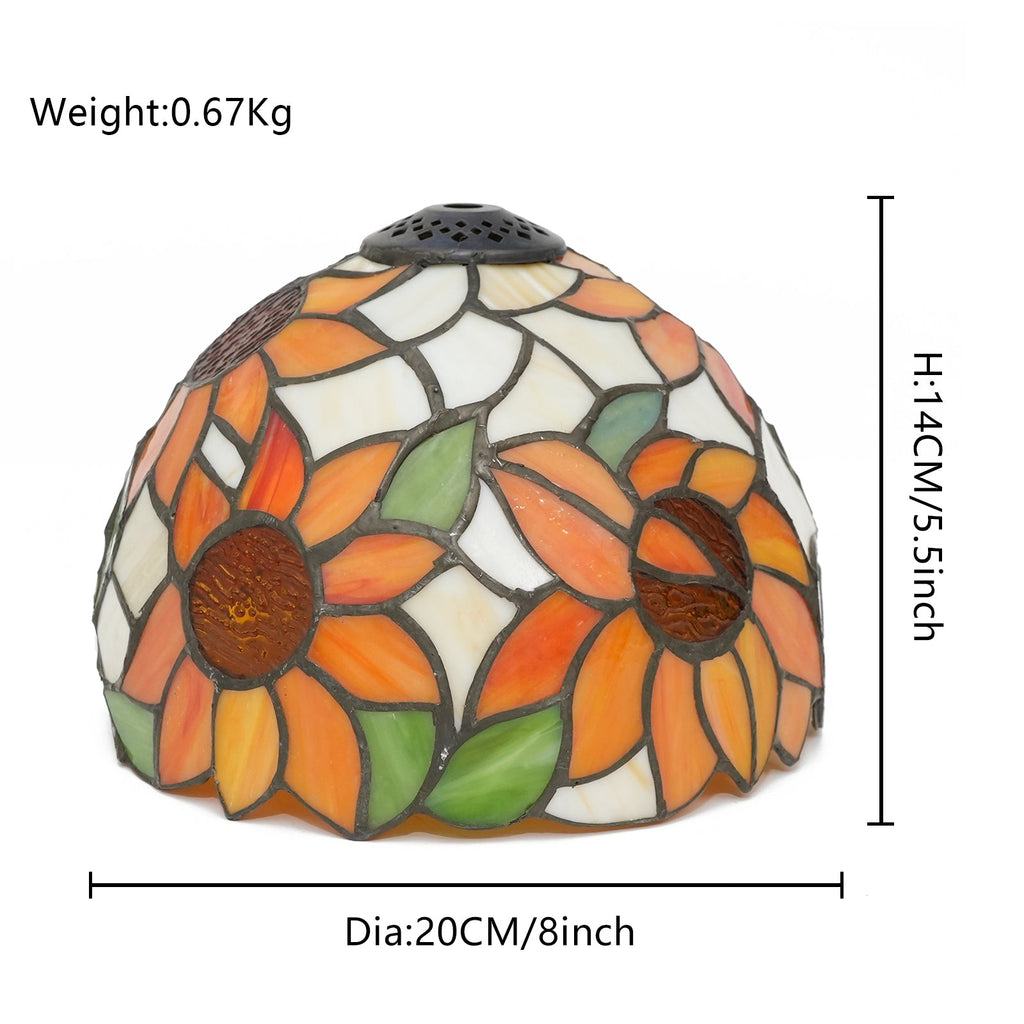Tiffany-style lampshade in tinted sunflower glass