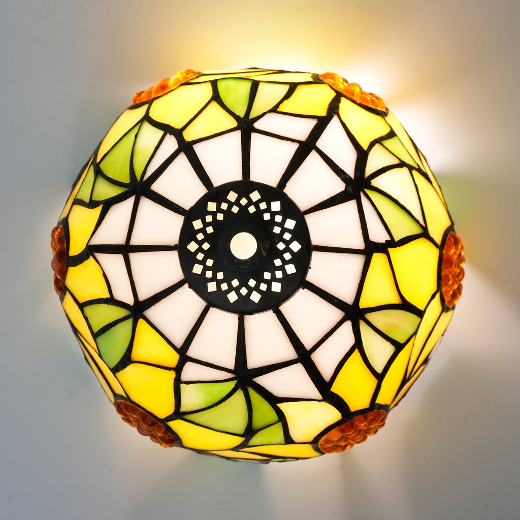 Tiffany Sunflower Pattern Tinted Glass Lampshade