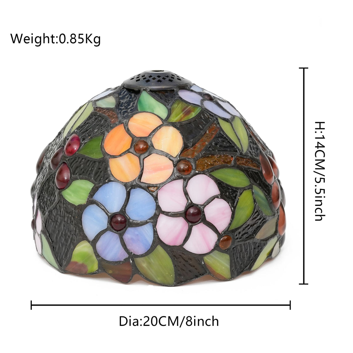 Multicolor Floral Tiffany Style Stained Glass Lampshade