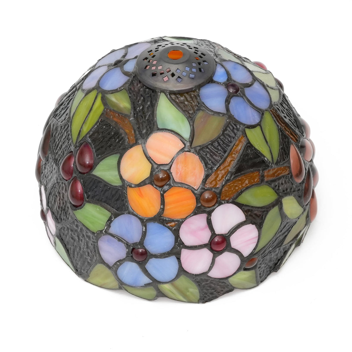 Multicolor Floral Tiffany Style Stained Glass Lampshade