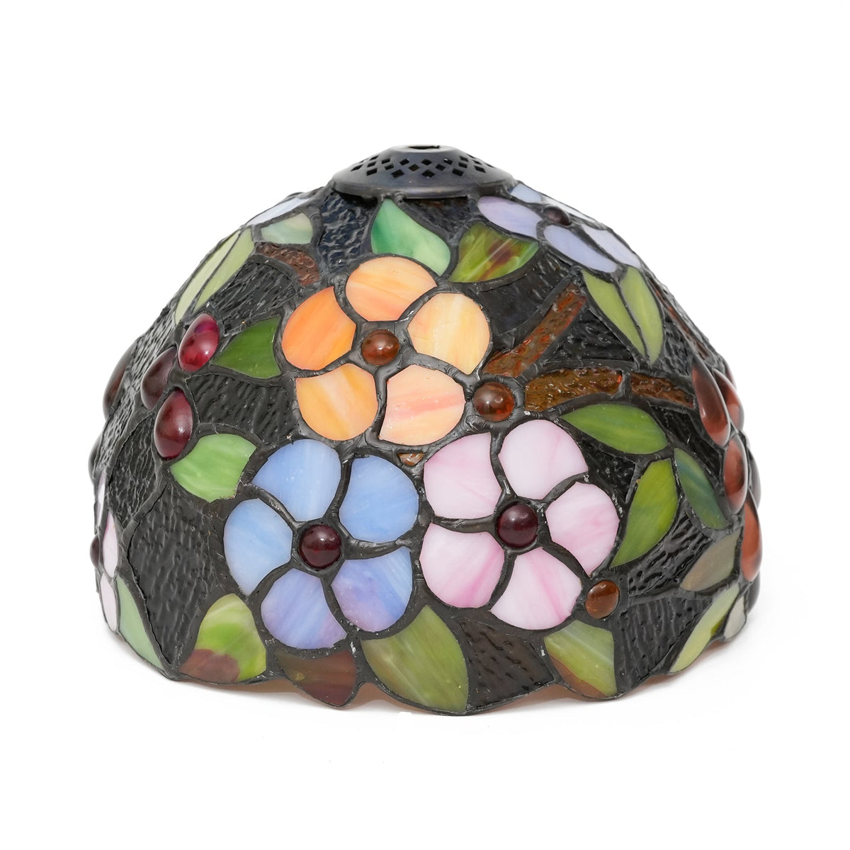 Multicolor Floral Tiffany Style Stained Glass Lampshade