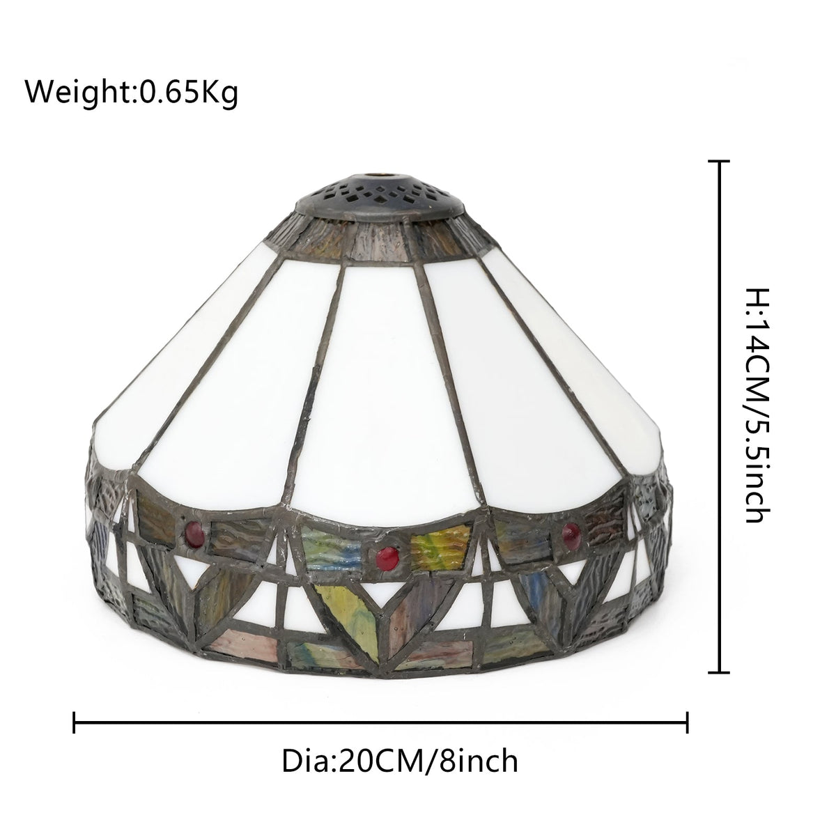 White Tiffany Style Lampshade and Colorful Mosaic