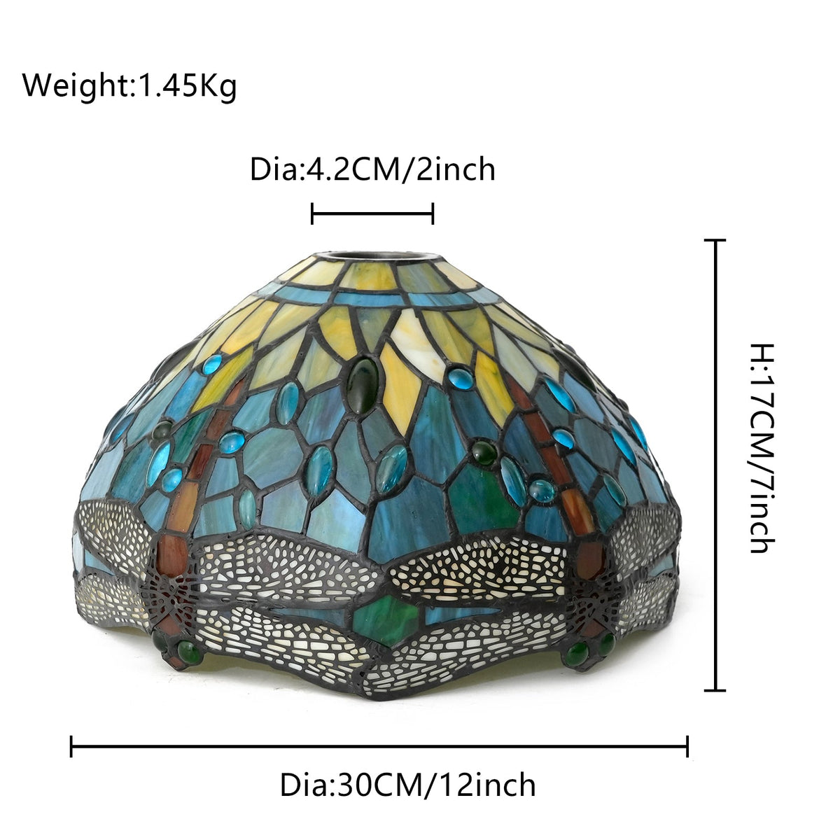 Tiffany Style Dragonfly Stained Glass Lampshade